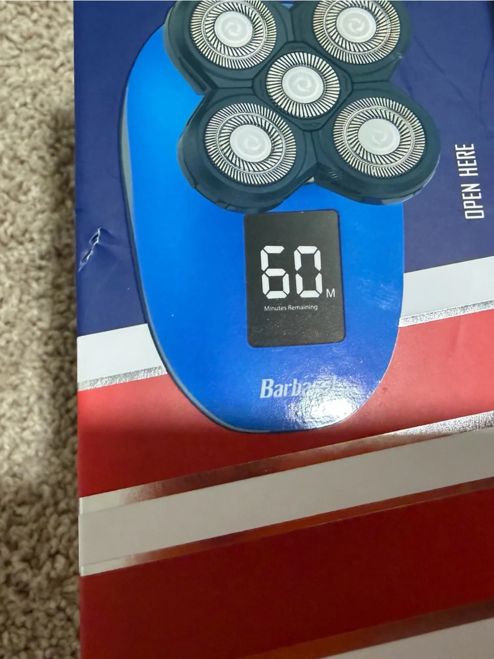 Barbasol Rechargeable LCD Head Shaver Set — Blue